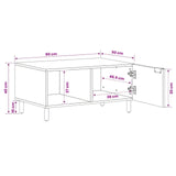 vidaXL Salontafel Wit 80 x 50 x 40 cm Massief Mango Hout