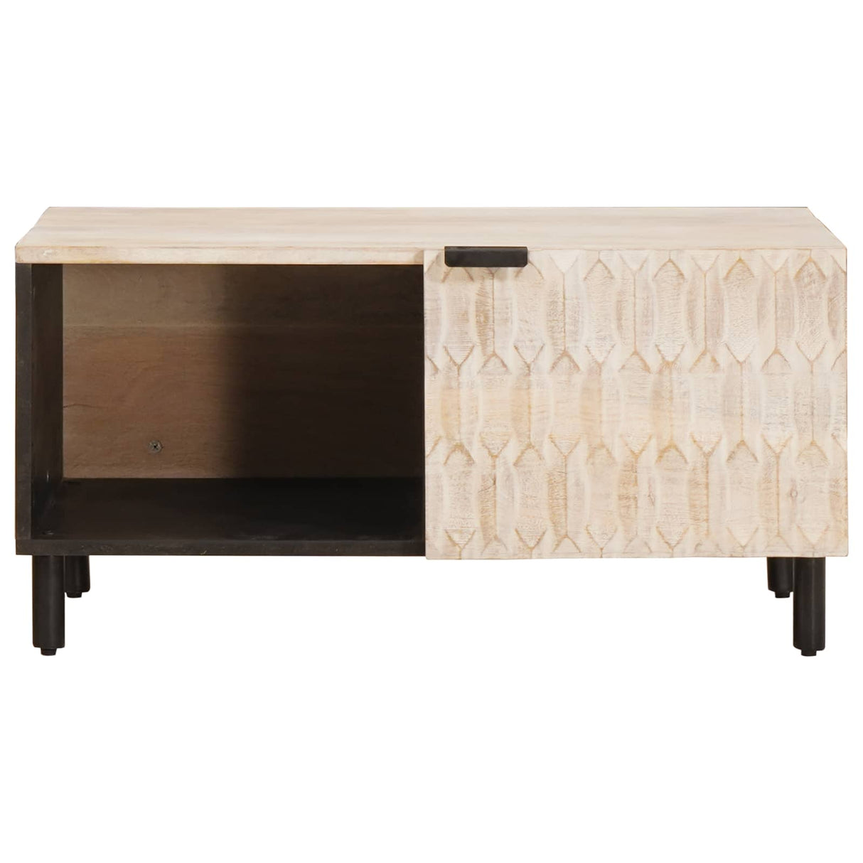 vidaXL Salontafel Wit 80 x 50 x 40 cm Massief Mango Hout