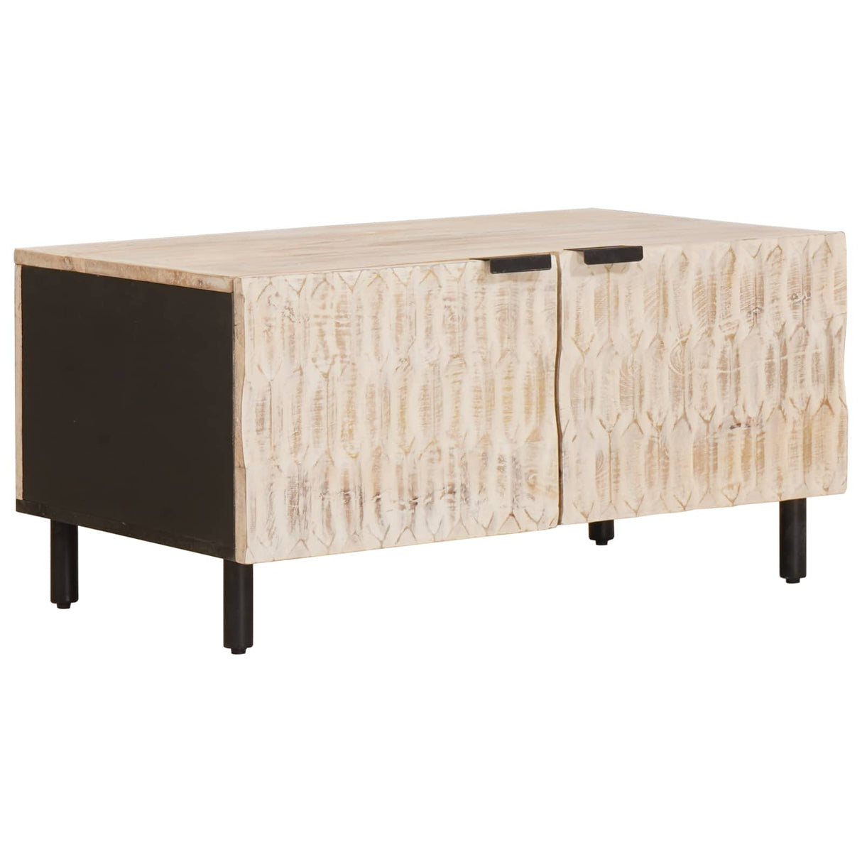 vidaXL Coffee Table White 80x50x40 cm Solid Mango Wood