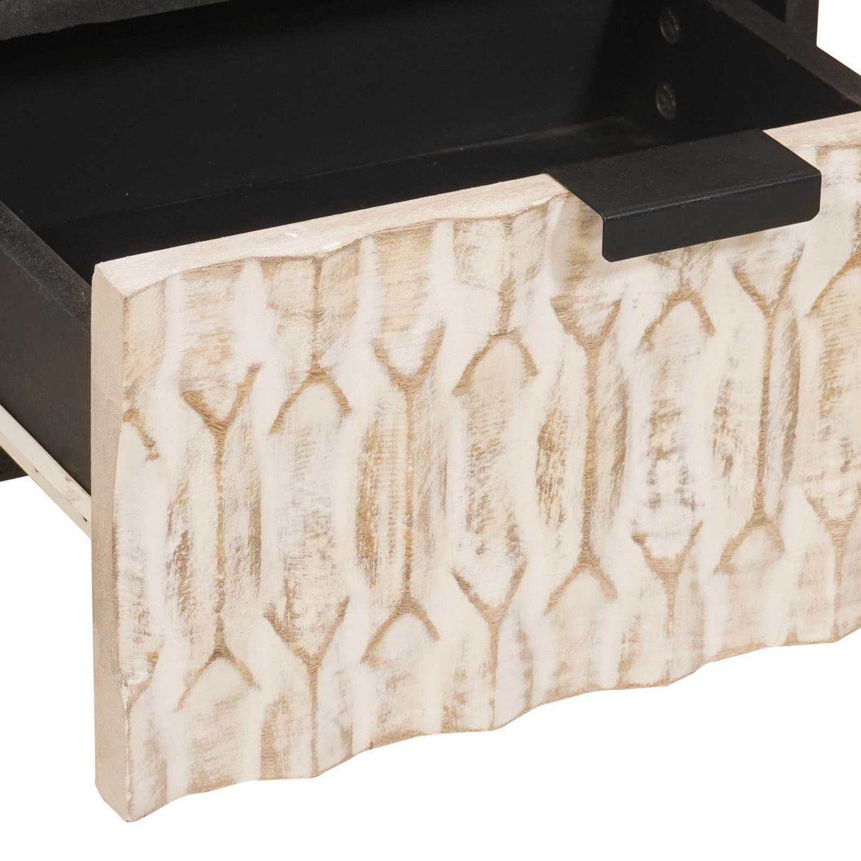 vidaXL Nachtkastje met lade Wit 40 x 33 x 46 cm Massief Mango Hout