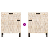 vidaXL Nachtkastje met lade Wit 50 x 33 x 60 cm Massief Mango Hout