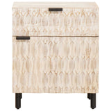 vidaXL Nachtkastje met lade Wit 50 x 33 x 60 cm Massief Mango Hout