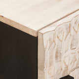 vidaXL Nachtkastje met lade Wit 50 x 33 x 60 cm Massief Mango Hout