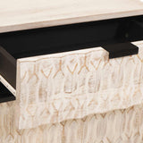 vidaXL Nachtkastje met lade Wit 50 x 33 x 60 cm Massief Mango Hout