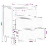 vidaXL Nachtkastje met lade Wit 50 x 33 x 60 cm Massief Mango Hout
