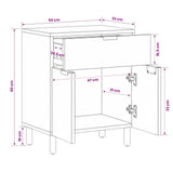 vidaXL Nachtkastje met lade Wit 50 x 33 x 60 cm Massief Mango Hout