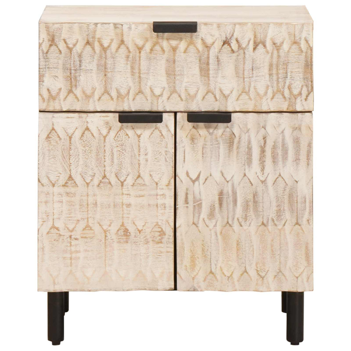 vidaXL Nachtkastje met lade Wit 50 x 33 x 60 cm Massief Mango Hout