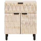 vidaXL Nachtkastje met lade Wit 50 x 33 x 60 cm Massief Mango Hout