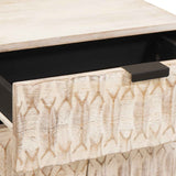 vidaXL Nachtkastje met lade Wit 50 x 33 x 60 cm Massief Mango Hout