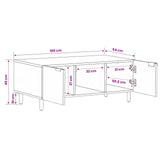 vidaXL Salontafel Wit 100 x 54 x 40 cm Massief Mango Hout