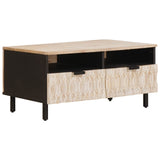 vidaXL Salontafel met lade Wit 80 x 54 x 40 cm Massief Mango Hout