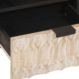 vidaXL Salontafel met lade Wit 80 x 54 x 40 cm Massief Mango Hout