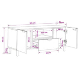 vidaXL TV Kast Witte Was Afwerking 105 x 33 x 46 cm Massief Mango Hout