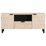 vidaXL TV Kast Witte Was Afwerking 105 x 33 x 46 cm Massief Mango Hout