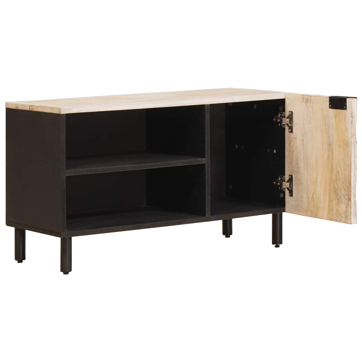 vidaXL TV Kast Witte Was Afwerking 80 x 33 x 46 cm Massief Mango Hout