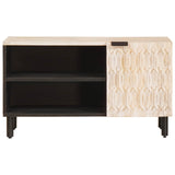 vidaXL TV Kast Witte Was Afwerking 80 x 33 x 46 cm Massief Mango Hout
