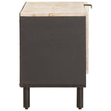 vidaXL TV Kast Witte Was Afwerking 80 x 33 x 46 cm Massief Mango Hout