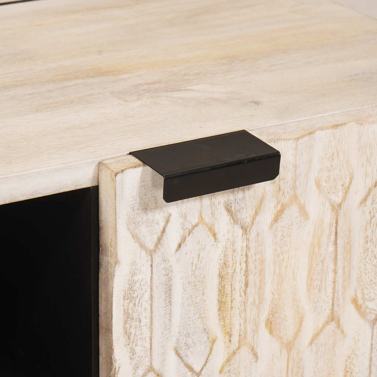 vidaXL TV Kast Witte Was Afwerking 80 x 33 x 46 cm Massief Mango Hout