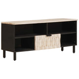 vidaXL TV Kast Witte Was Afwerking 100 x 33 x 46 cm Massief Mango Hout