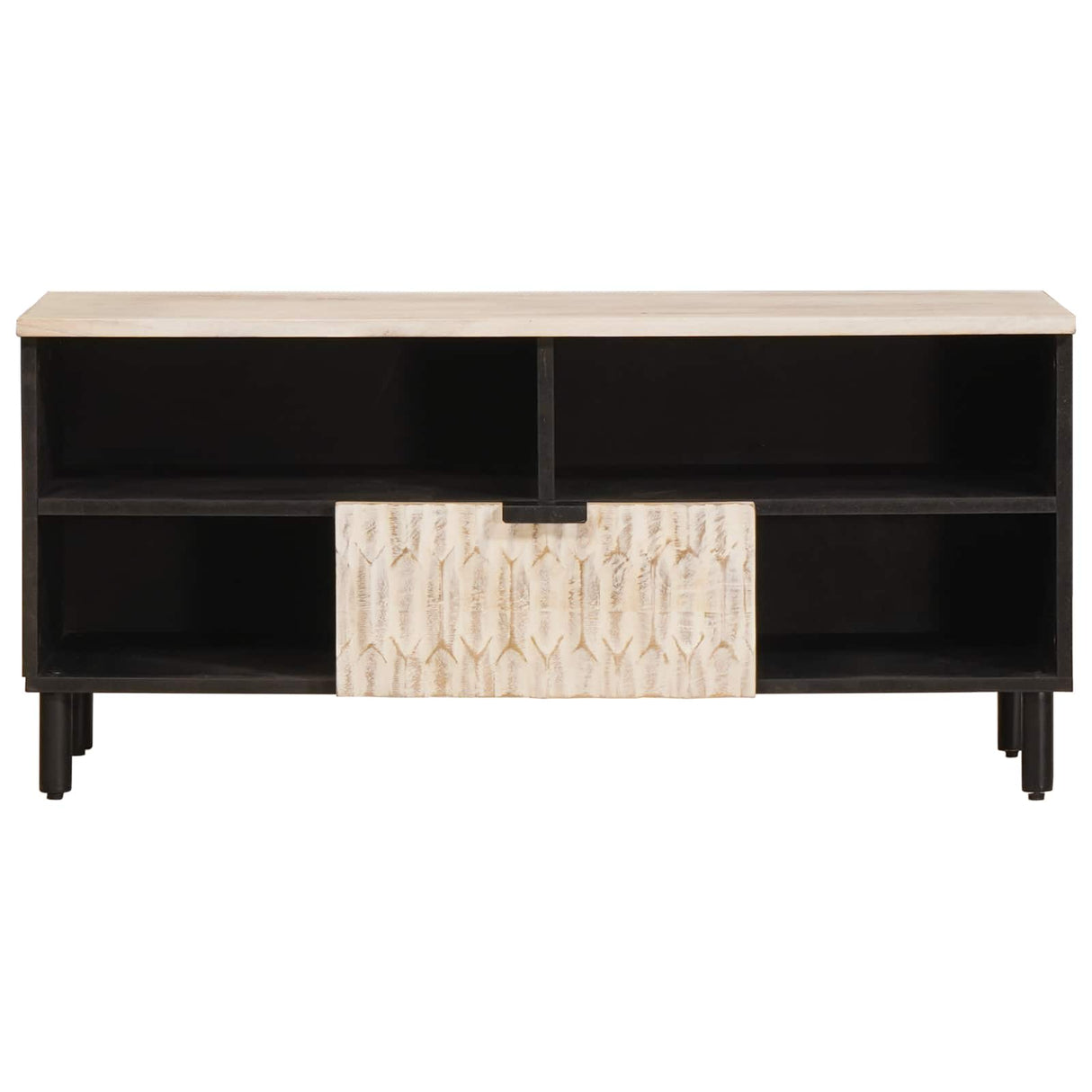 vidaXL TV Kast Witte Was Afwerking 100 x 33 x 46 cm Massief Mango Hout