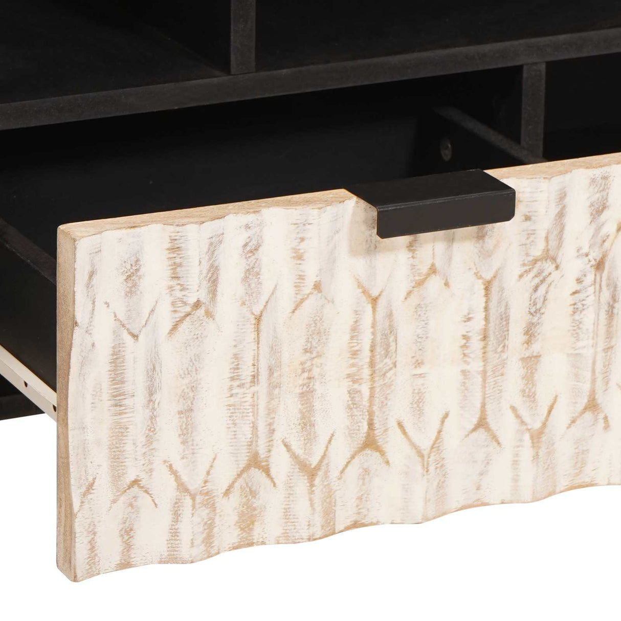 vidaXL TV Kast Witte Was Afwerking 100 x 33 x 46 cm Massief Mango Hout