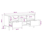 vidaXL TV Kast Witte Was Afwerking 100 x 33 x 46 cm Massief Mango Hout