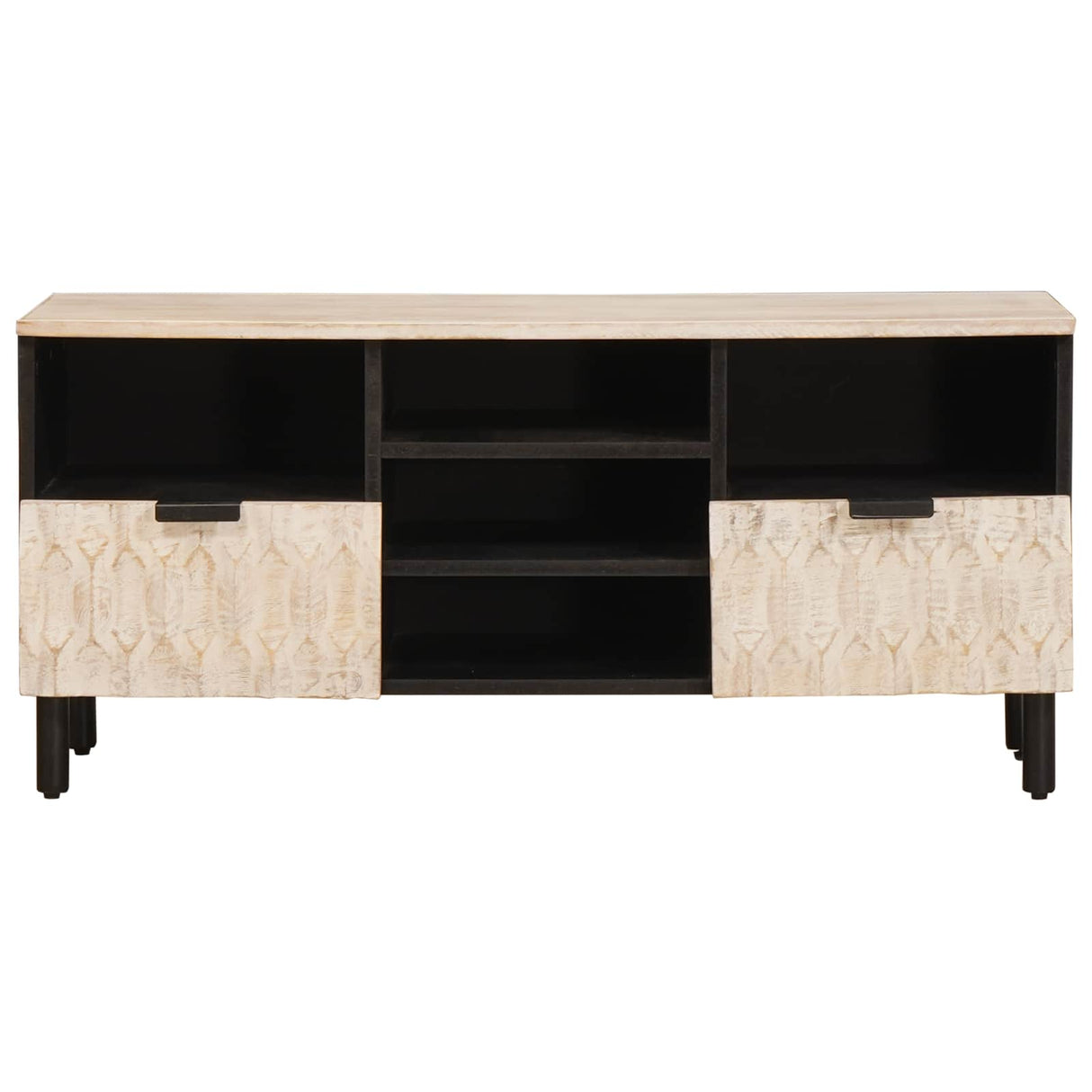 vidaXL TV Kast Witte Was Afwerking 100 x 33 x 46 cm Massief Mango Hout