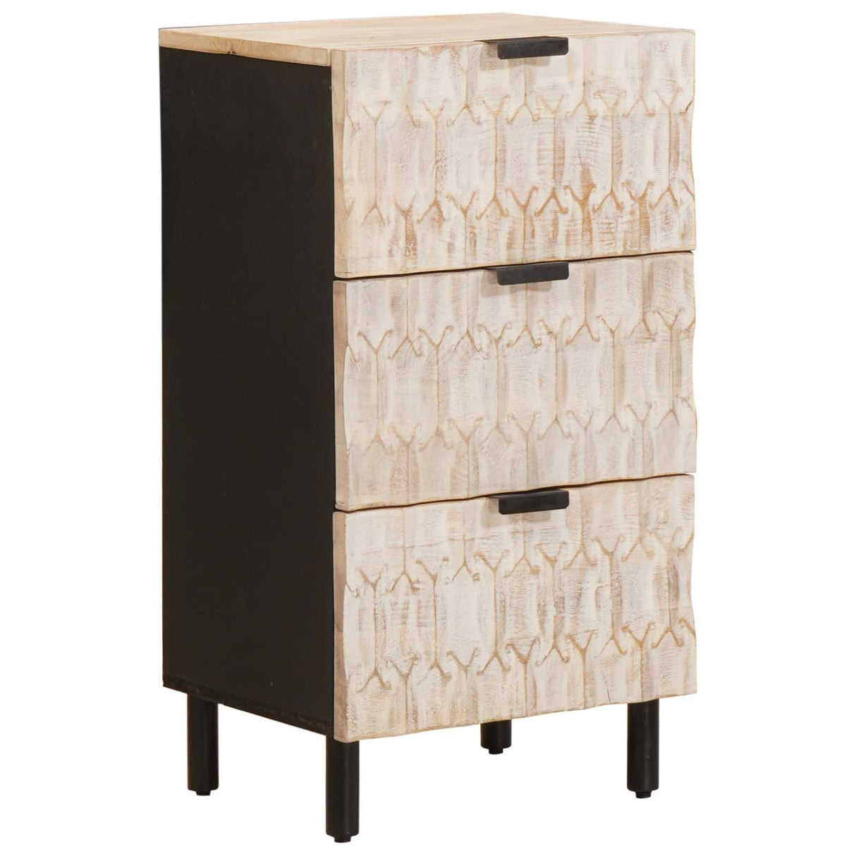 vidaXL Sideboard White Wash Finish 40 x 33 x 75 cm Solid Mango Wood