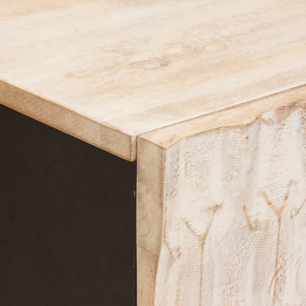 vidaXL Sideboard White Wash Finish 40 x 33 x 75 cm Solid Mango Wood