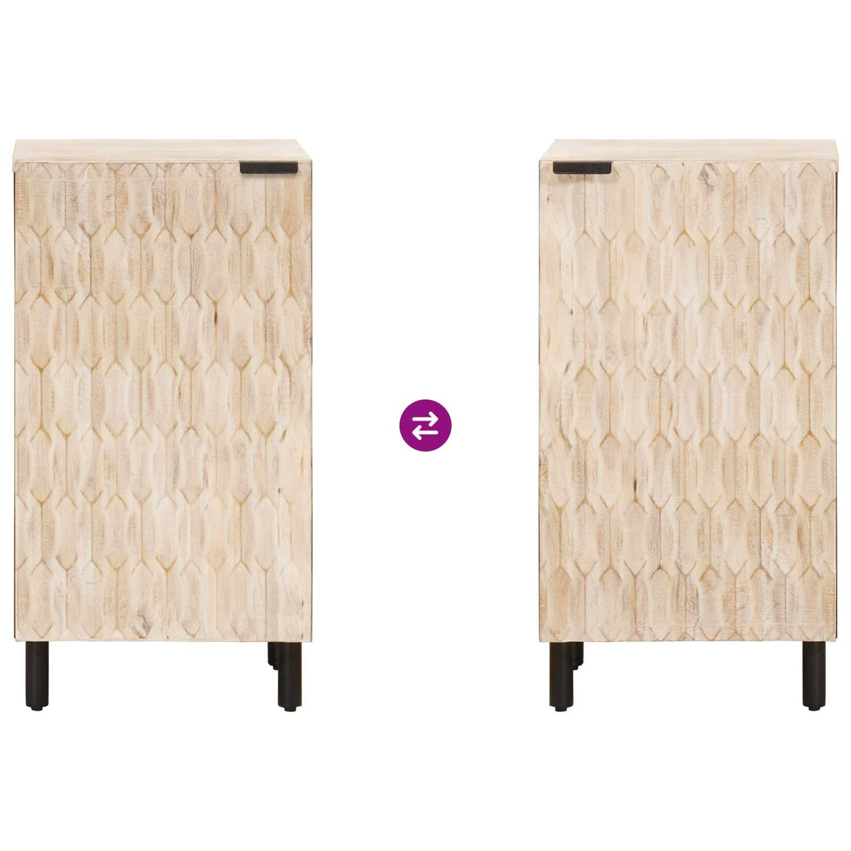 vidaXL Dressoir Witte Was Afwerking 40 x 33 x 75 cm Massief Mango Hout