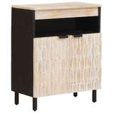 vidaXL Sideboard White Wash 60 x 33 x 75 cm Solid Mango Wood