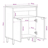 vidaXL Sideboard White Wash 60 x 33 x 75 cm Solid Mango Wood