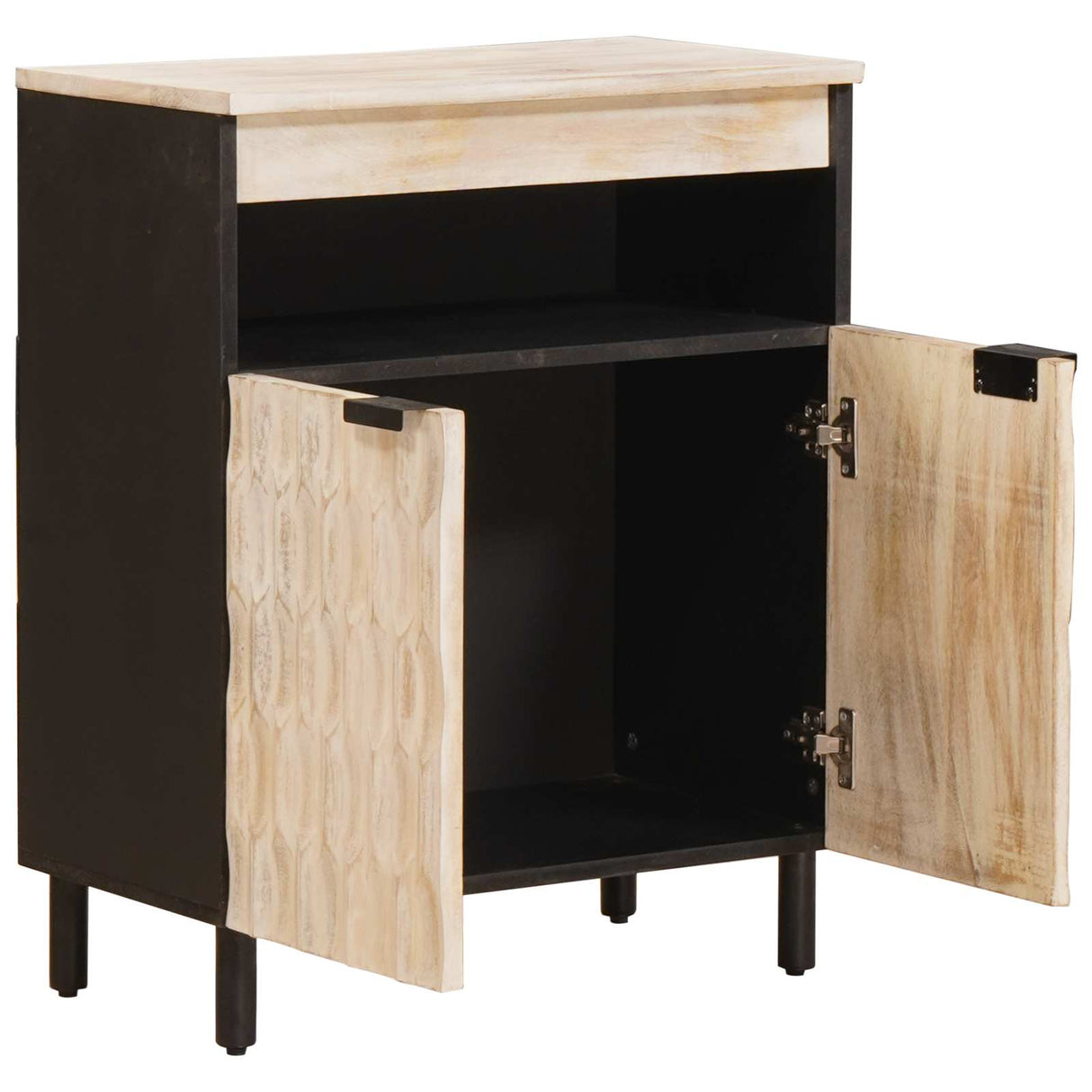 vidaXL Sideboard White Wash 60 x 33 x 75 cm Solid Mango Wood
