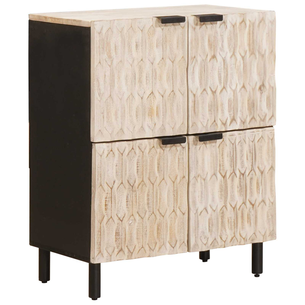 vidaXL Dressoir Witte Was Afwerking 60 x 33 x 75 cm Massief Mango Hout
