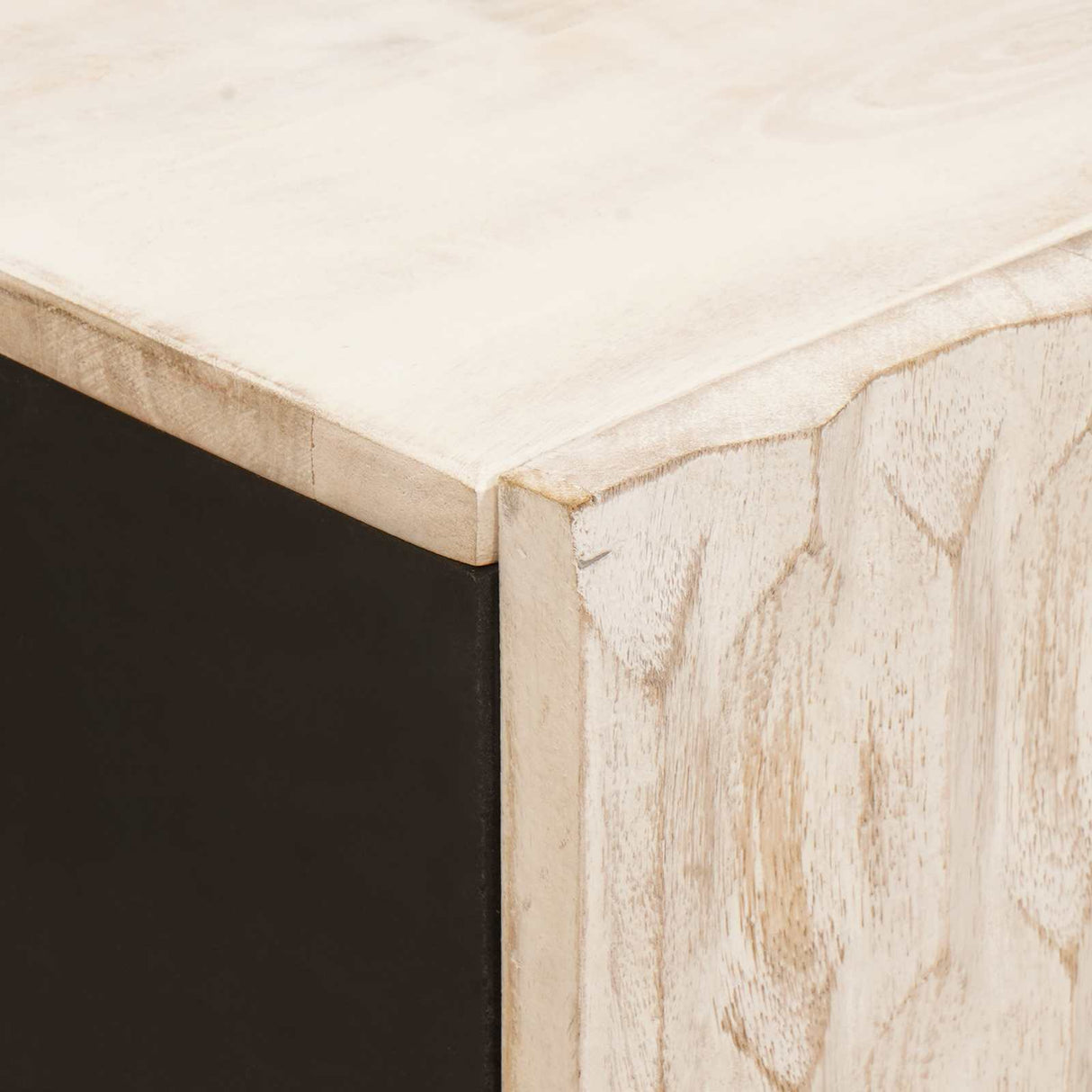 vidaXL Dressoir Witte Was Afwerking 60 x 33 x 75 cm Massief Mango Hout