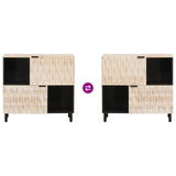 vidaXL Sideboard White Wash Finish 80 x 33 x 75 cm Solid Mango Wood