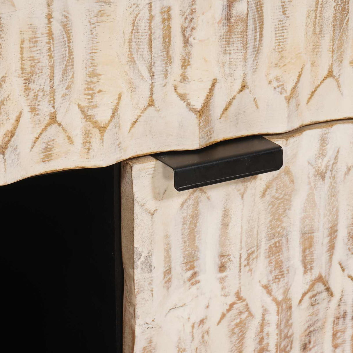 vidaXL Sideboard White Wash Finish 80 x 33 x 75 cm Solid Mango Wood