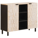 vidaXL Dressoir Witte Was Afwerking 90 x 33 x 75 cm Massief Mango Hout