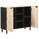 vidaXL Dressoir Witte Was Afwerking 90 x 33 x 75 cm Massief Mango Hout
