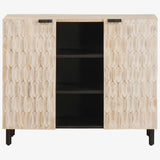 vidaXL Dressoir Witte Was Afwerking 90 x 33 x 75 cm Massief Mango Hout