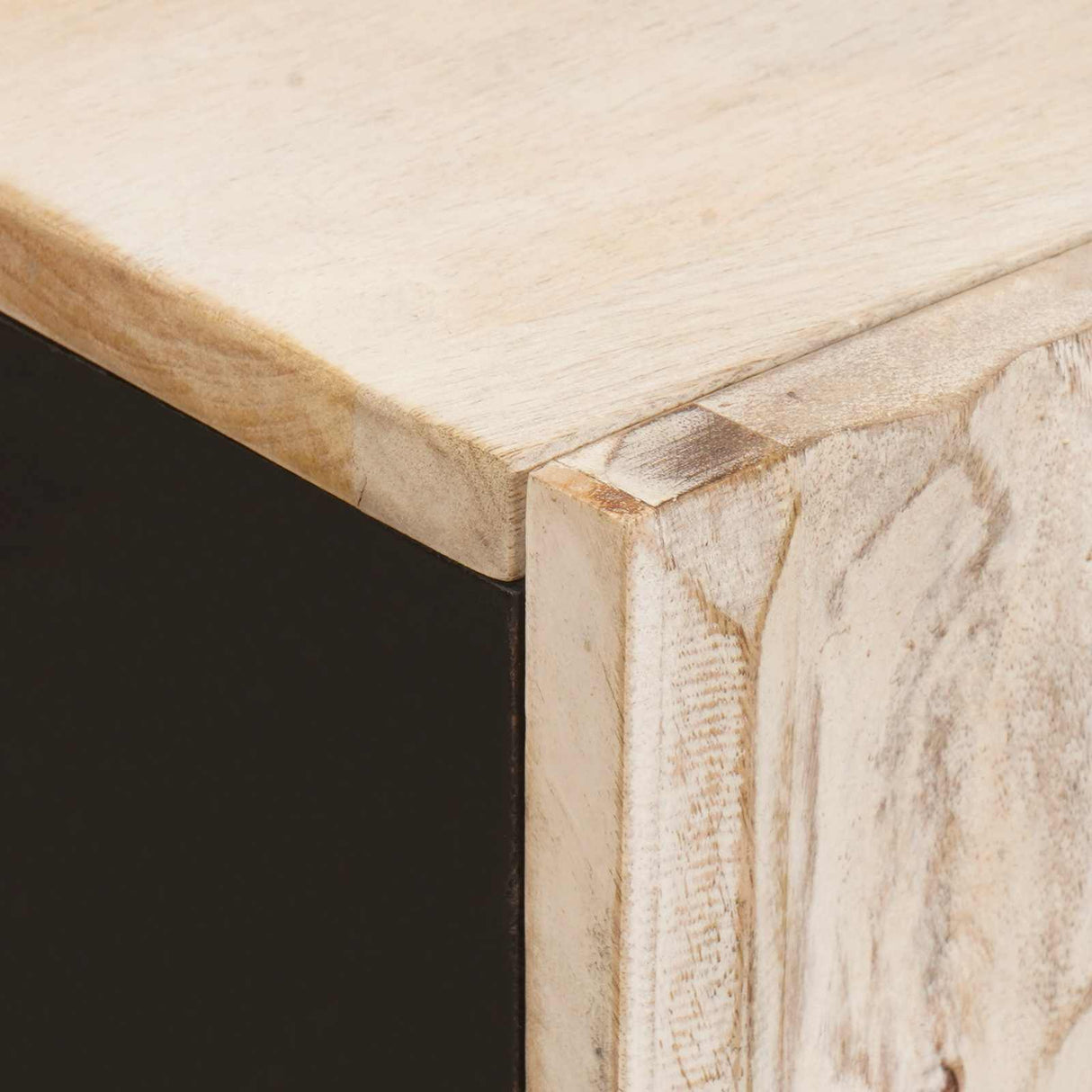 vidaXL Dressoir Witte Was Afwerking 90 x 33 x 75 cm Massief Mango Hout