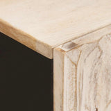 vidaXL Dressoir Witte Was Afwerking 90 x 33 x 75 cm Massief Mango Hout