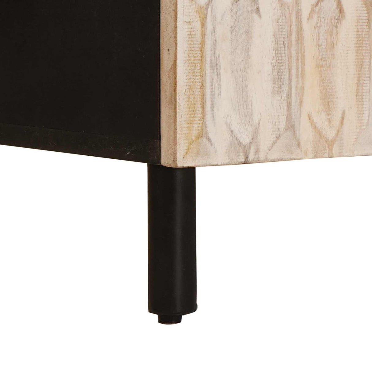 vidaXL Dressoir Witte Was Afwerking 90 x 33 x 75 cm Massief Mango Hout