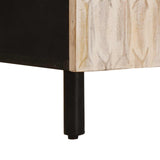 vidaXL Dressoir Witte Was Afwerking 90 x 33 x 75 cm Massief Mango Hout