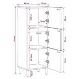 vidaXL Highboard met opslag Witte Was Afwerking 40 x 33 x 110 cm