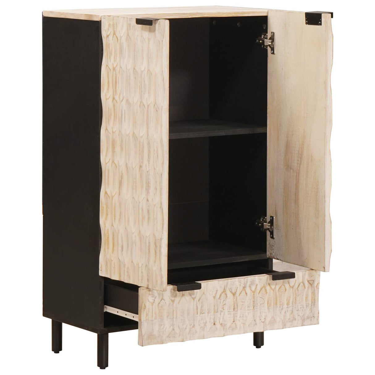vidaXL Highboard met lade Witte Was Afwerking 60 x 33 x 100 cm