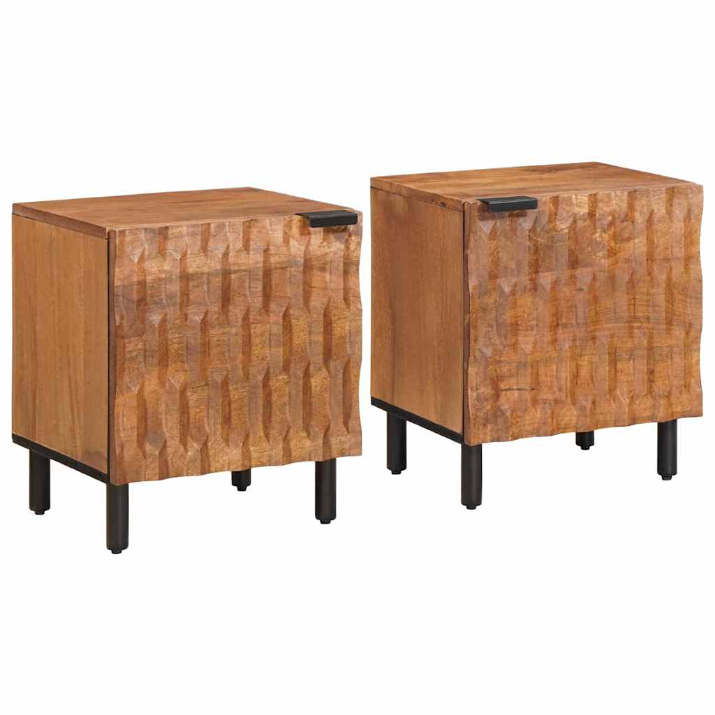 vidaXL Nachtkastje Wit 40 x 33 x 46 cm Massief Mango Hout
