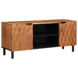 vidaXL TV Cabinet White Washed Finish 105 x 33 x 46 cm Solid Mango Wood