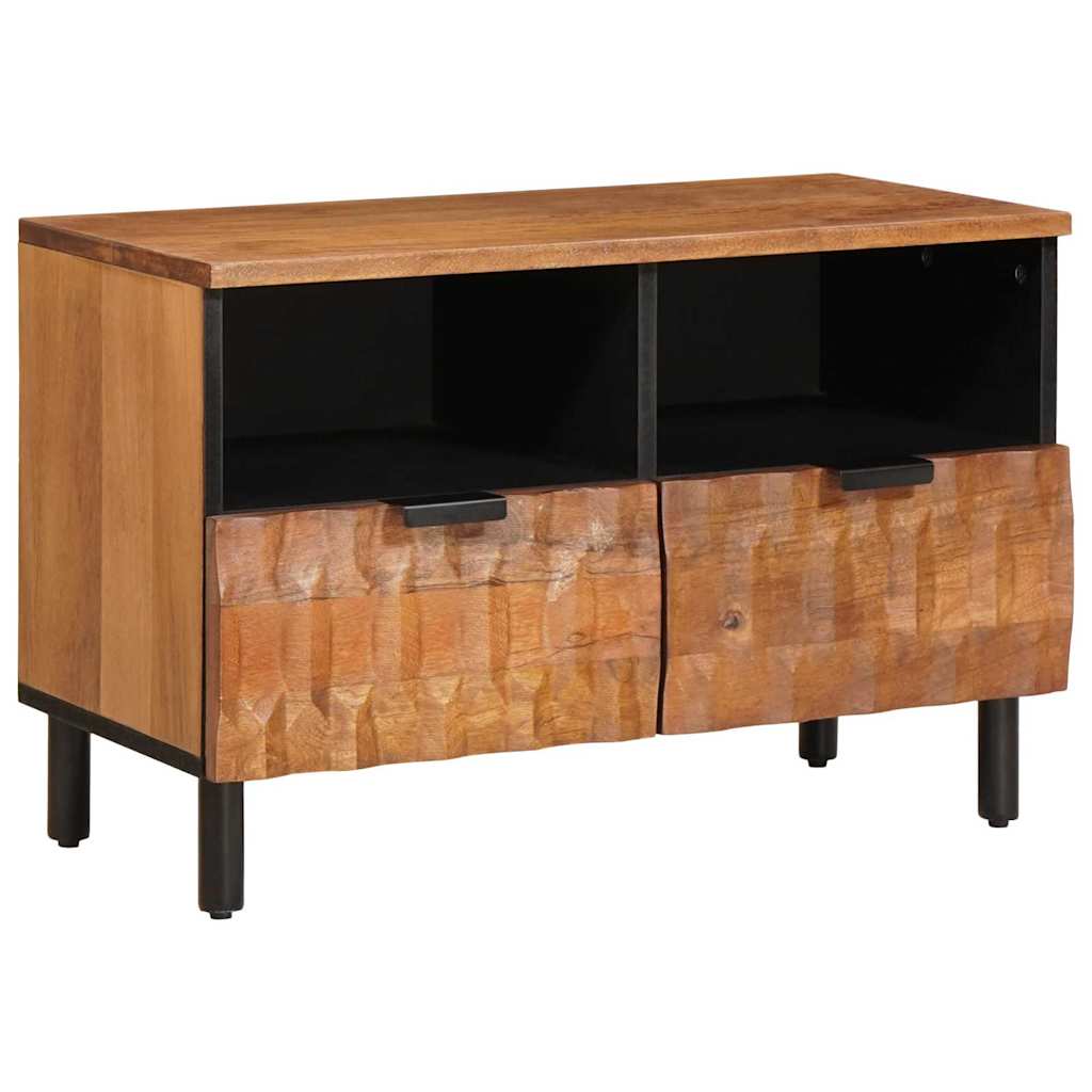 vidaXL TV Cabinet White Wash Finish 70 x 33 x 46 cm Solid Mango Wood