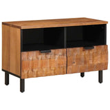 vidaXL TV Cabinet White Wash Finish 70 x 33 x 46 cm Solid Mango Wood